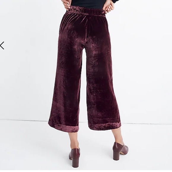 Madewell Velvet Huston Pull-On Crop Pants Size Small in Pinot Nior - Picture 8 of 8